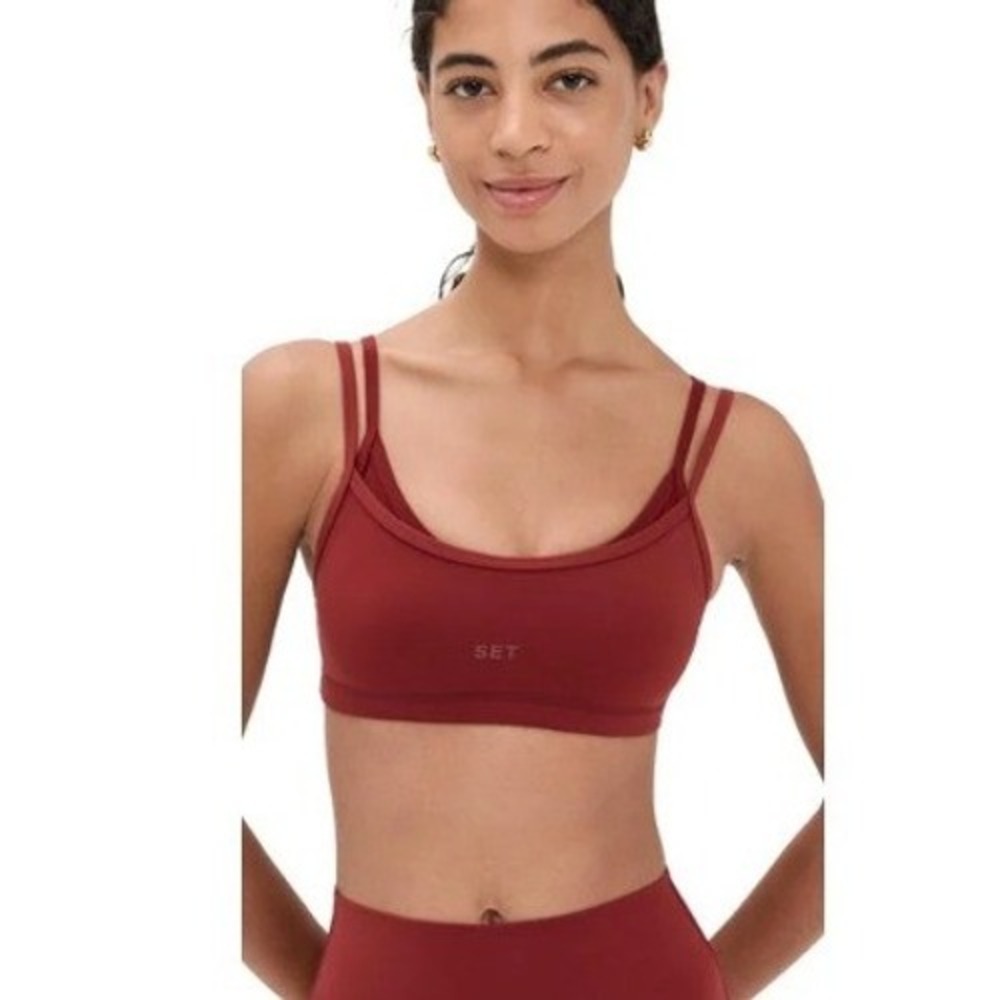 NWOT SET Active Airluxe Breathe Layered Move Bra Women S Red Athleisure Work Out